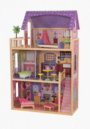 Дом для куклы KidKraft Кайла, с мебелью 10 предметов в наборе, кукол 30 см. Цвет: разноцветный