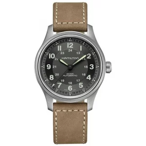 Наручные часы Khaki Field H70545550, серый, коричневый Hamilton. Цвет: серый/коричневый/серебристый/черный