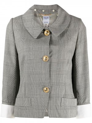Клетчатый пиджак 1980-х годов Céline Pre-Owned. Цвет: серый