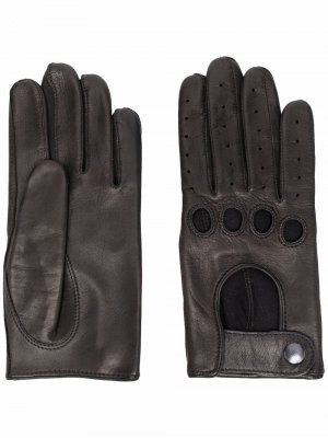 Кожаные перчатки Manokhi. Цвет: черный