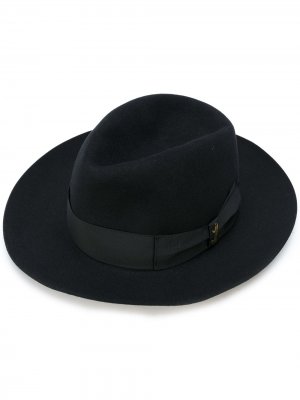 Шляпа-федора с лентой в тон Borsalino. Цвет: черный