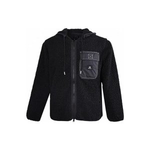 Reversible And Detachable Sherpa Fleece Cotton Jacket Unisex Jackets Black 10024061-A01 Converse