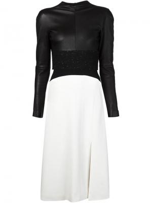 Комбинированное платье с кожаными деталями Narciso Rodriguez. Цвет: чёрный