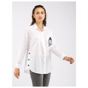 Рубашка женская с длинным рукавом SQ67400 белая, р. 46 Grandi