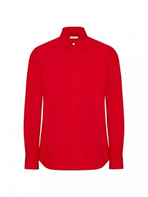 Рубашка из плотного хлопкового поплина с длинными рукавами , красный Valentino Garavani