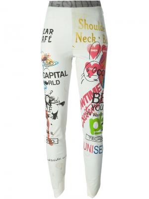 Укороченные брюки с принтом Vivienne Westwood. Цвет: телесный