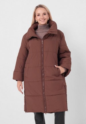 Куртка утепленная Helena Vera. Цвет: коричневый