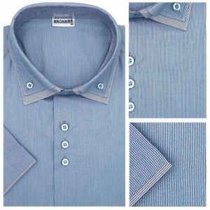 Рубашка , размер S, серый Bronnse. Цвет: серый-голубой/серый