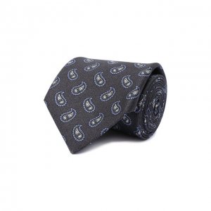 Комплект из галстука и платка Brioni. Цвет: серый