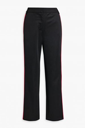 Прямые брюки из джерси с сетчатыми вставками, черный Burberry