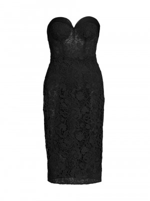 Коктейльное платье из кружева и тюля , черный Reem Acra