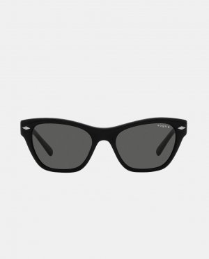 Черные женские солнцезащитные очки «кошачий глаз» из ацетата, черный Vogue