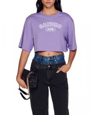 Укороченная футболка Neals , цвет Purple Sandro