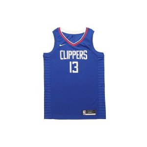 Джерси NBA Team Swingman Paul George LA Clippers, сезон 2020-2021, быстросохнущий баскетбольный жилет, мужские топы, синий CW3668-403 Nike