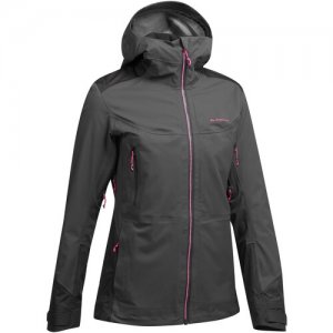 Куртка водонепроницаемая для горных походов женская MH900, размер: M, цвет: Угольный Серый/Черный QUECHUA Х Decathlon. Цвет: черный