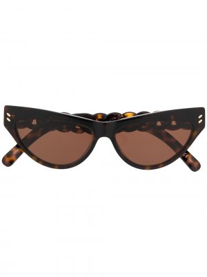 Солнцезащитные очки в оправе кошачий глаз Stella McCartney Eyewear. Цвет: коричневый