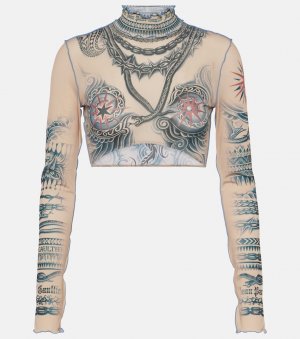 Укороченный топ с принтом из коллекции tattoo , мультиколор Jean Paul Gaultier