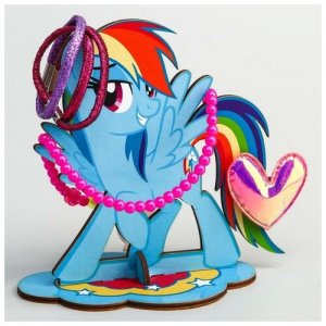 Органайзер для резинок и бижутерии Пони Радуга Деш, My Little Pony 6477602 Hasbro. Цвет: голубой