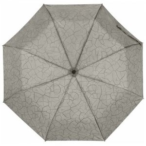 Мини-зонт , механика, 3 сложения, купол 100 см., 8 спиц, проявляющийся рисунок, чехол в комплекте, для женщин, серый Gifts