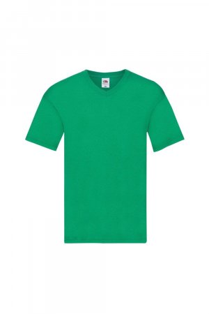 Оригинальная футболка с простым V-образным вырезом , зеленый Fruit of the Loom