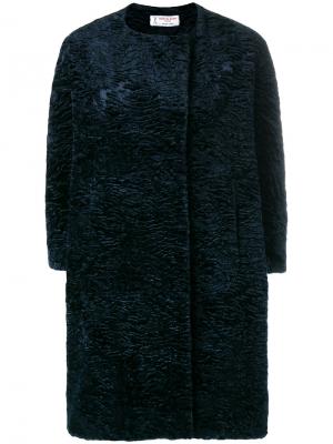 Пальто с искусственным мехом Alberto Biani. Цвет: синий