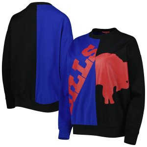 Женский пуловер с большим лицом Mitchell & Ness Royal/Black Buffalo Bills Unbranded