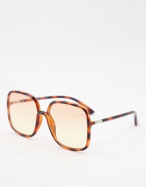 Женские большие солнцезащитные очки в квадратной оправе коричневого цвета -Коричневый цвет AJ Morgan