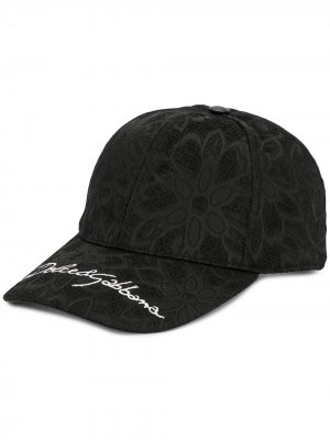 Жаккардовая кепка с цветочным узором Dolce & Gabbana. Цвет: черный