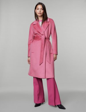 Пальто с запахом и поясом из чистой шерсти JAEGER, розовый Jaeger