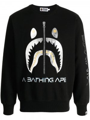 Толстовка Shark с круглым вырезом из коллаборации Hajime Sorayama A BATHING APE®. Цвет: черный