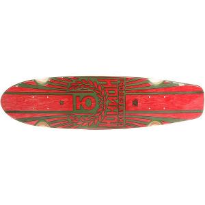Дека для скейтборда лонгборда Rose Red/Green 7.6 x 29.5 (75 см) Юнион. Цвет: красный,зеленый