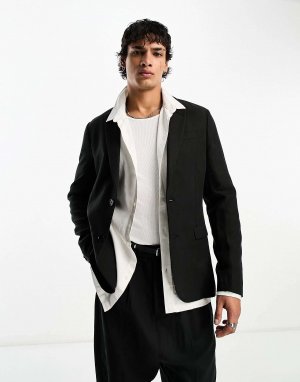 Черный однотонный пиджак Pace AllSaints