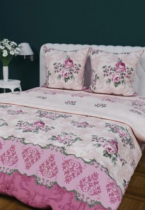 Постельное белье 2-спальное Текстильная лавка. Цвет: розовый