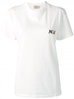 Рубашка-поло с нашивкой в виде лисы Maison Kitsuné. Цвет: белый