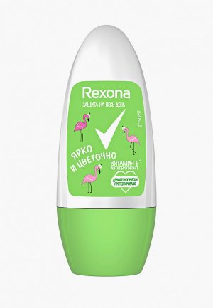 Дезодорант Rexona антиперспирант шариковый, Ярко и Цветочно, 50 мл. Цвет: прозрачный