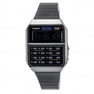 Винтажный цифровой калькулятор , кварцевые мужские часы из нержавеющей стали CA-500WEGG-1B Casio