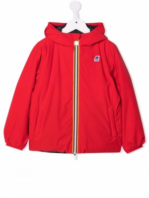 Куртка с капюшоном и нашивкой-логотипом K Way Kids. Цвет: красный