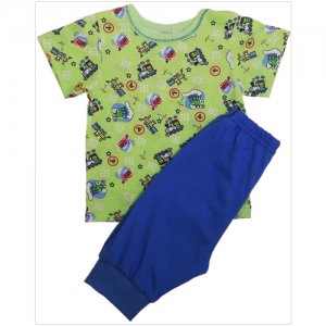 Пижама для мальчиков, кулирка, 74 р. Маленький принц. Цвет: зеленый/синий