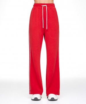 Расклешенные брюки из модала в полоску OYSHO, красный Oysho