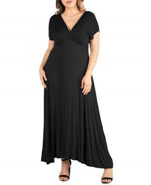 Женское макси-платье больших размеров с завышенной талией, черный 24Seven Comfort Apparel