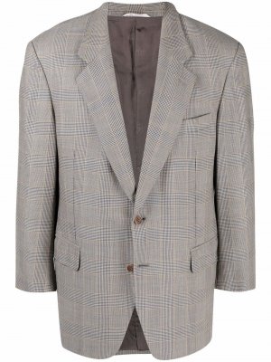 1990s check pattern single-breasted blazer Emilio Pucci Pre-Owned. Цвет: серый