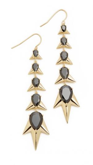 Серьги Crystalized Noir Jewelry. Цвет: золотистый/черный
