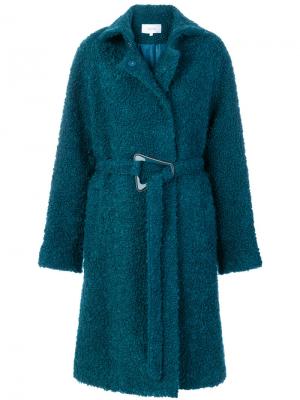 Пальто с поясом Carven. Цвет: синий