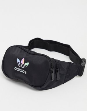 Черная сумка-кошелек на пояс с логотипом-трилистником -Мульти adidas Originals