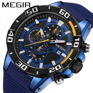 Meigeer megir часы мужские;Модные светящиеся многофункциональные силиконовые спортивные для мужчин 2121