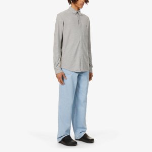 Рубашка узкого кроя из хлопка с длинными рукавами и вышитым логотипом , цвет andover heather Polo Ralph Lauren