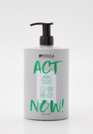 Шампунь Indola ACT NOW! для восстановления волос, 1000 мл.. Цвет: прозрачный