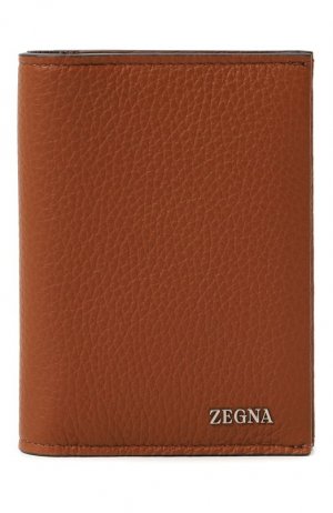 Кожаная обложка для паспорта Ermenegildo Zegna. Цвет: коричневый