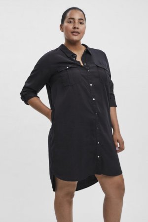 Короткое джинсовое платье больших размеров, черный Vero moda curve