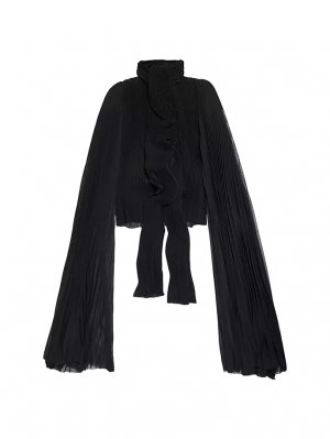Плиссированная блузка с шарфом , черный Balenciaga
